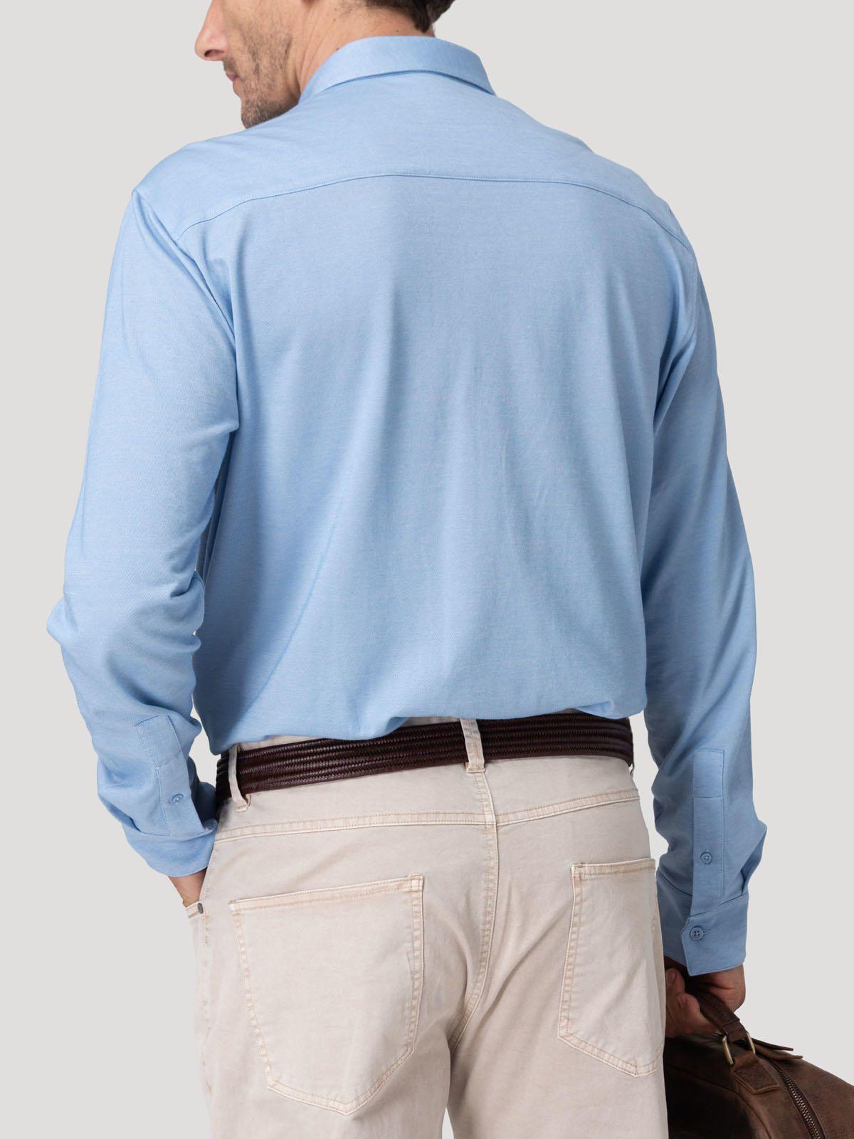 Camisa Algodón Pima Hombre Horizon Celeste-6