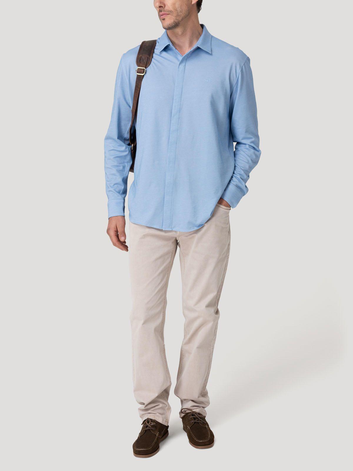 Camisa Algodón Pima Hombre Horizon Celeste-8