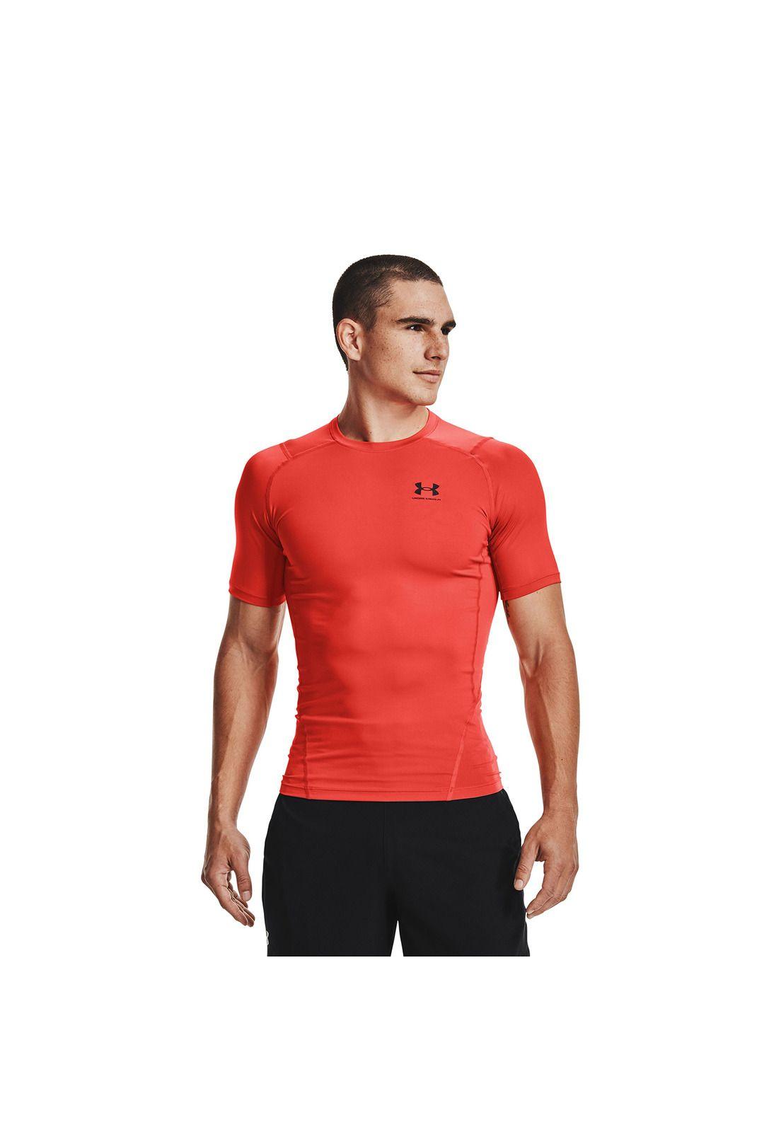 Polera M/C Train Compresión Heatgear® Naranja Hombre-3