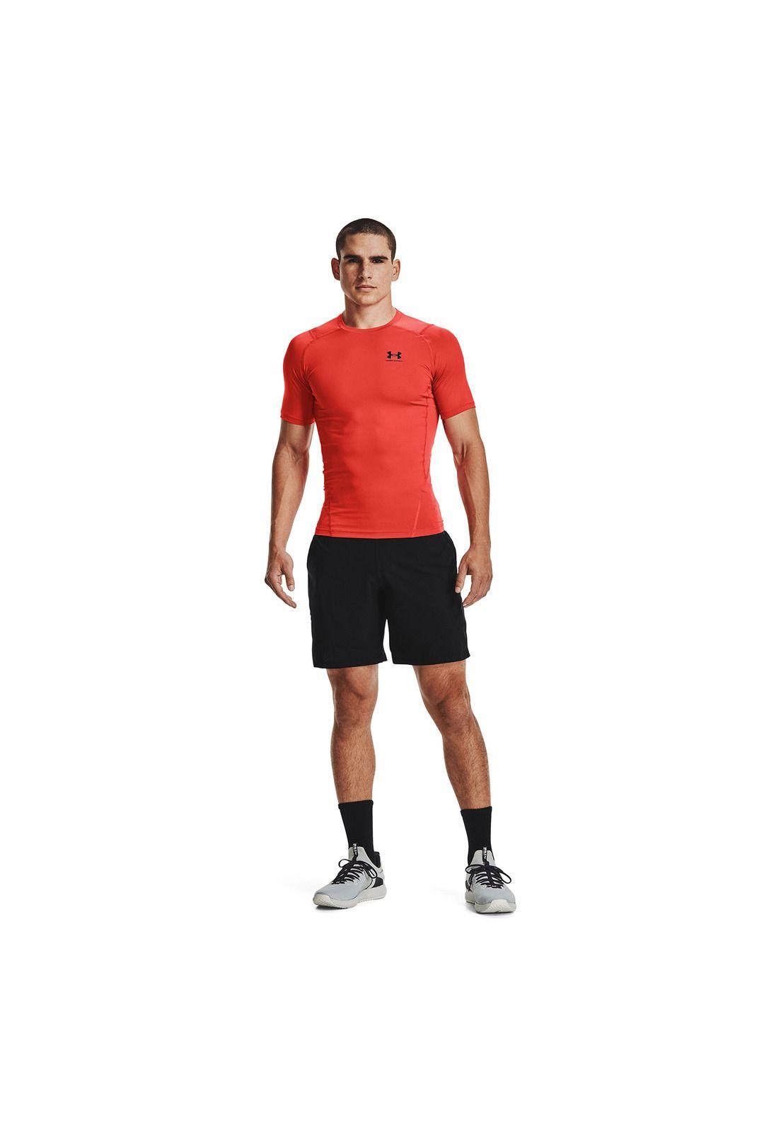 Polera M/C Train Compresión Heatgear® Naranja Hombre-5