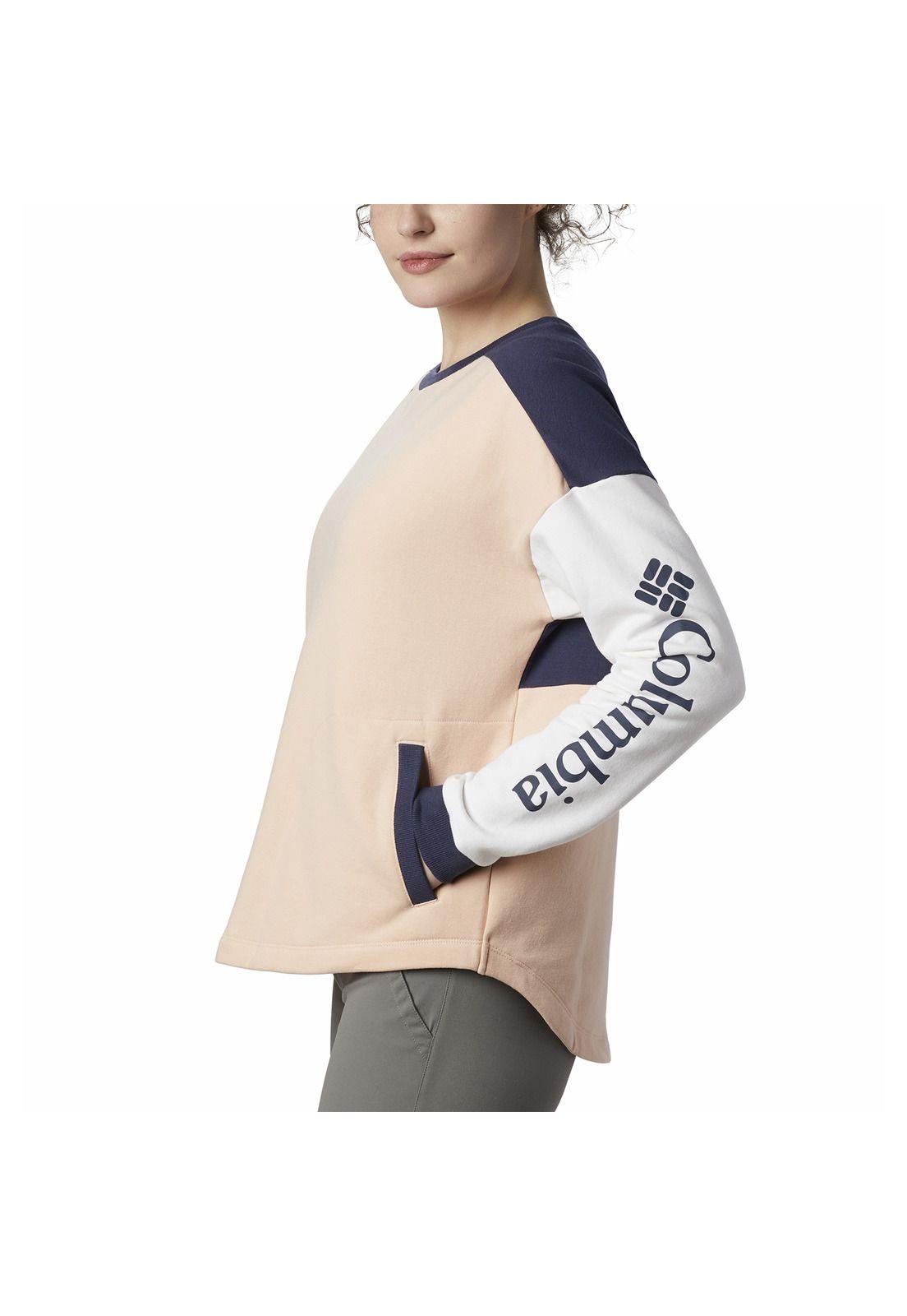 Poleron Mujer Lodge Ii Crew Crema-2