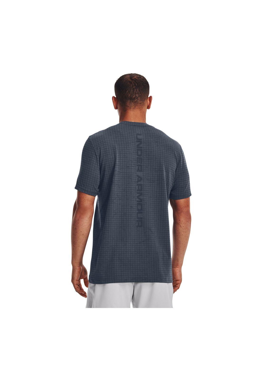 Polera M/C Training Seamless Grid Gris Hombre-4