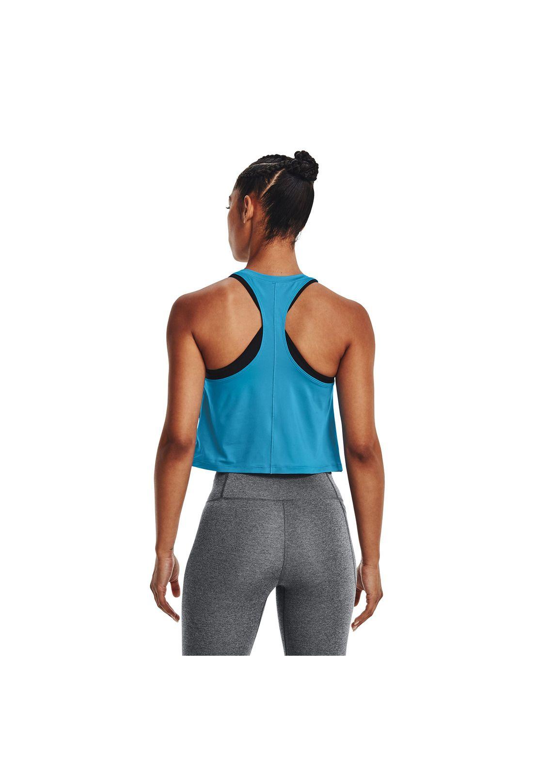 Polera S/M Mujer Armour Tank Twist Azul-3