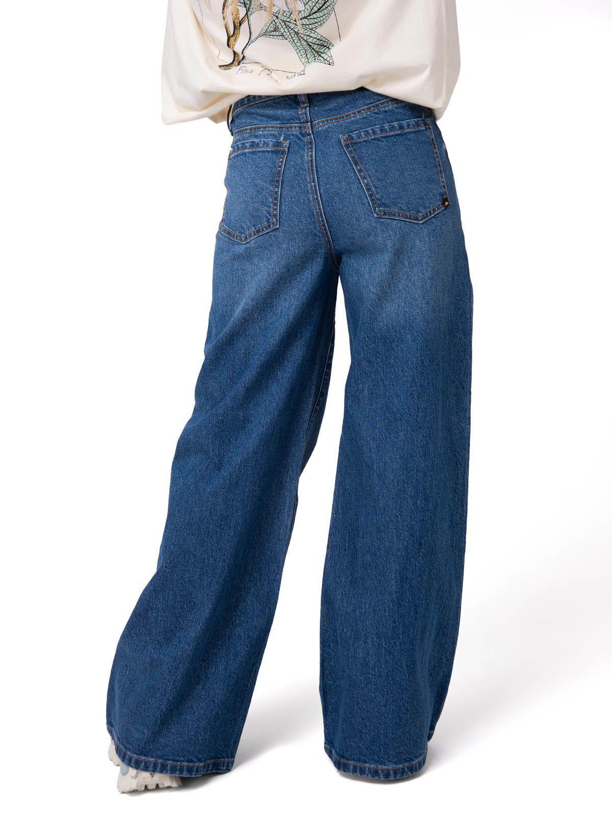 Jeans Wide Leg Mujer Denim Azul-1