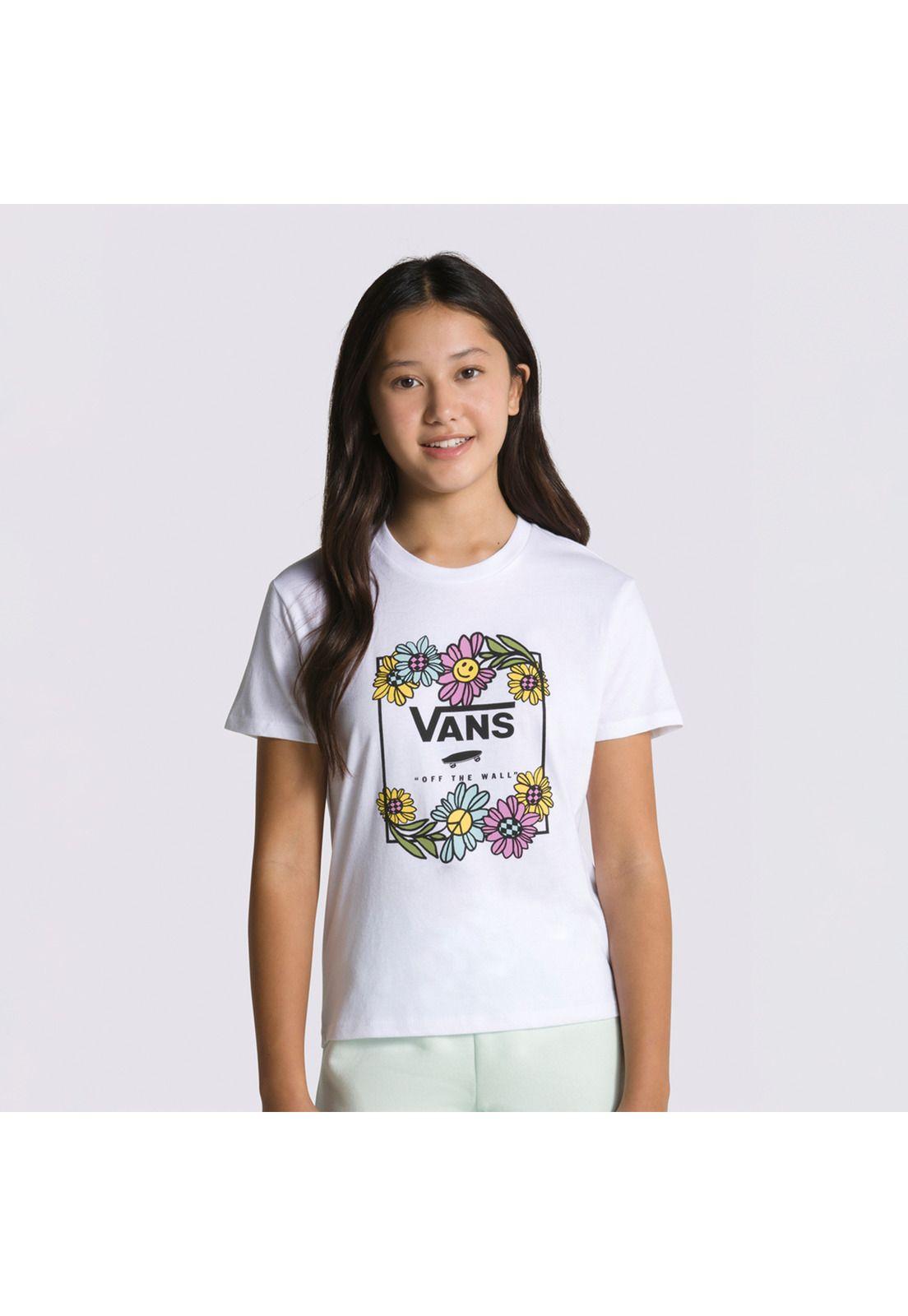 Polera M/C Elevated Floral Crew Blanco Niño-0