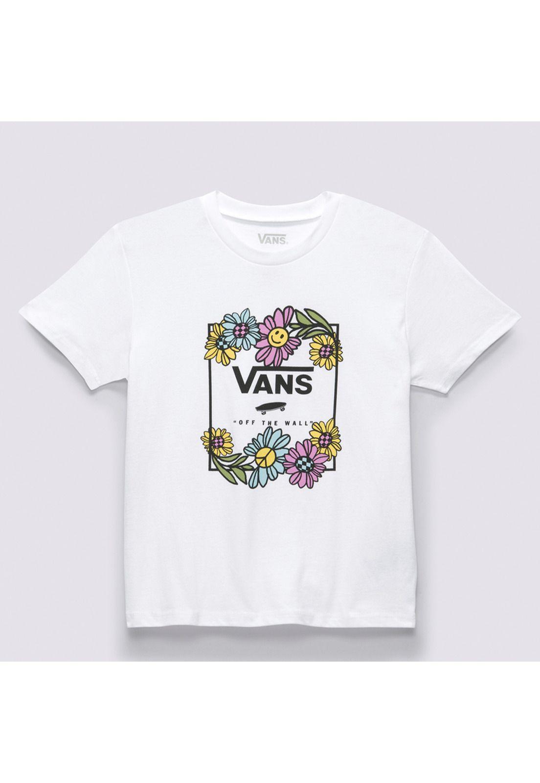 Polera M/C Elevated Floral Crew Blanco Niño-5