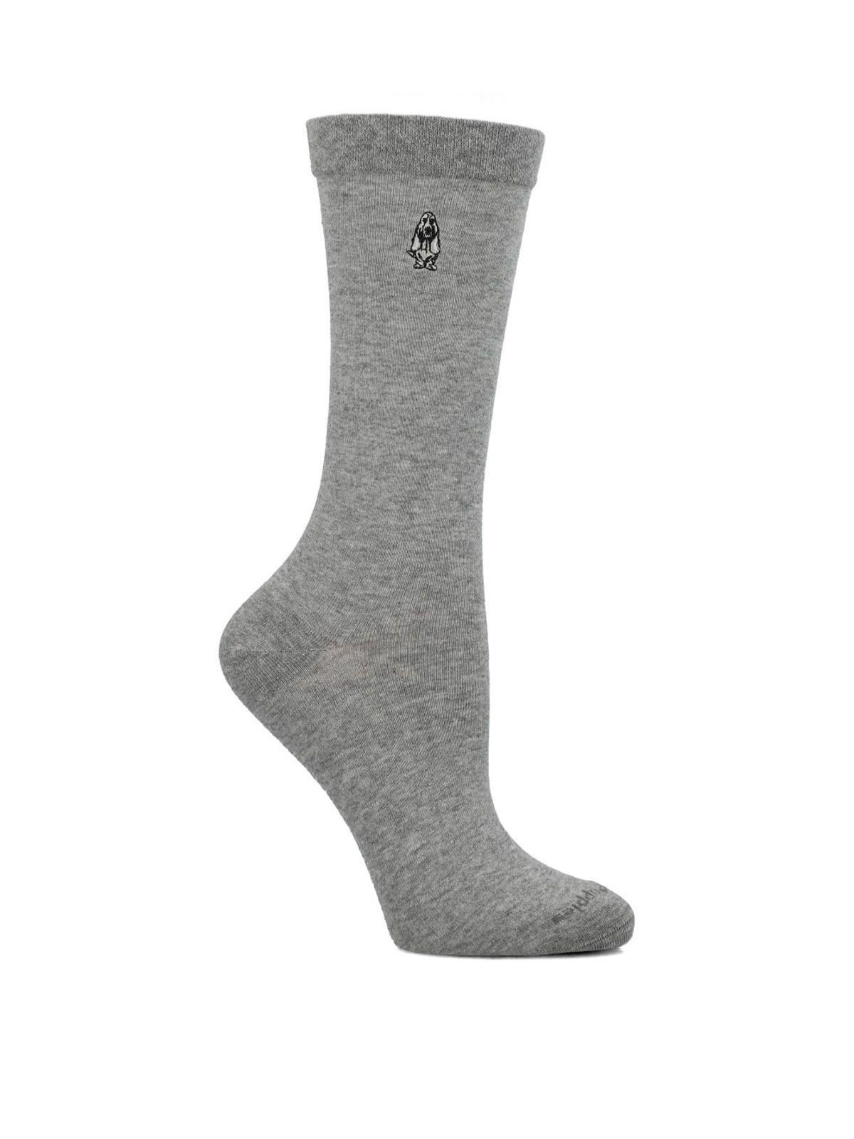 Calcetín Mujer C Cuff Plain Gris Algodón-0