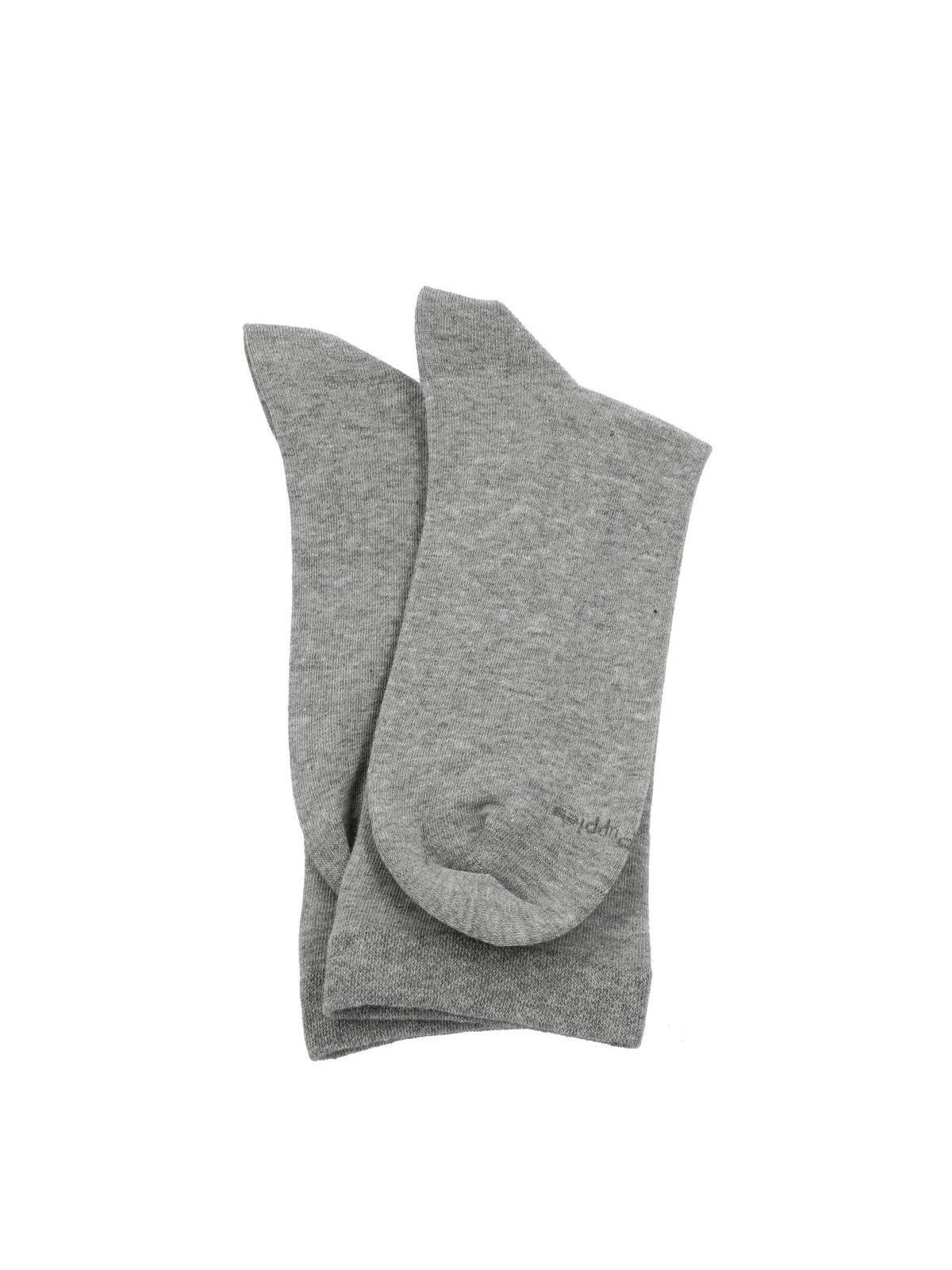 Calcetín Mujer C Cuff Plain Gris Algodón-2