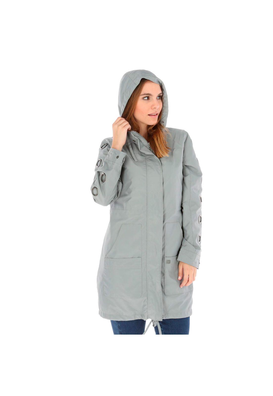 CHAQUETA MUJER GROMMET SLEEVE FLEEC GRIS-0