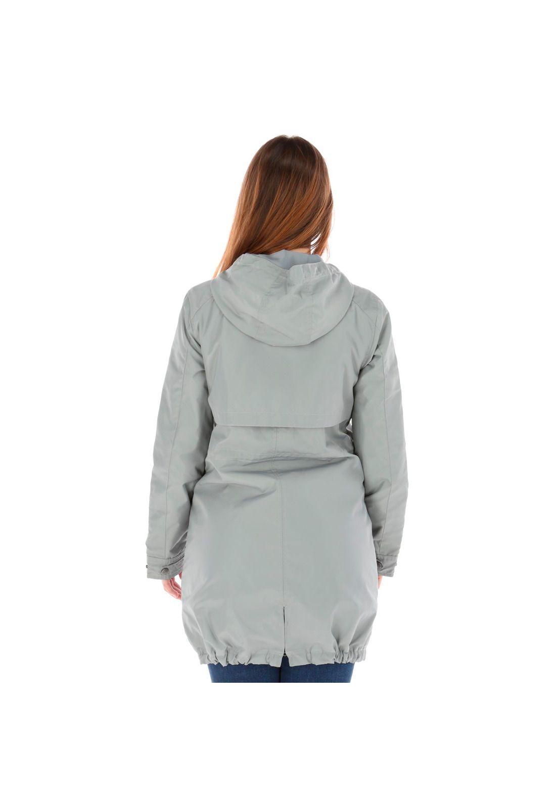 CHAQUETA MUJER GROMMET SLEEVE FLEEC GRIS-2