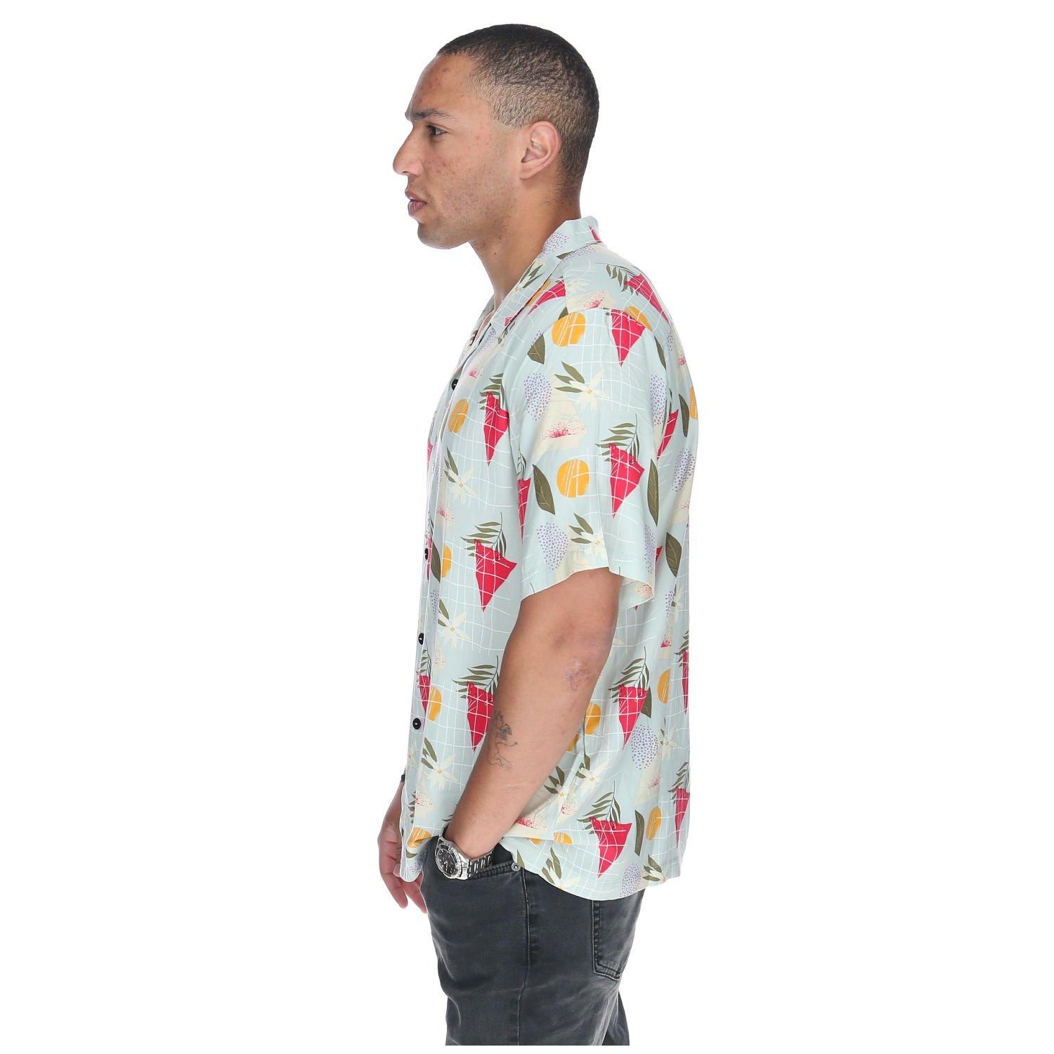 Camisa M/C Hombre Tropical Geometry Azul-1