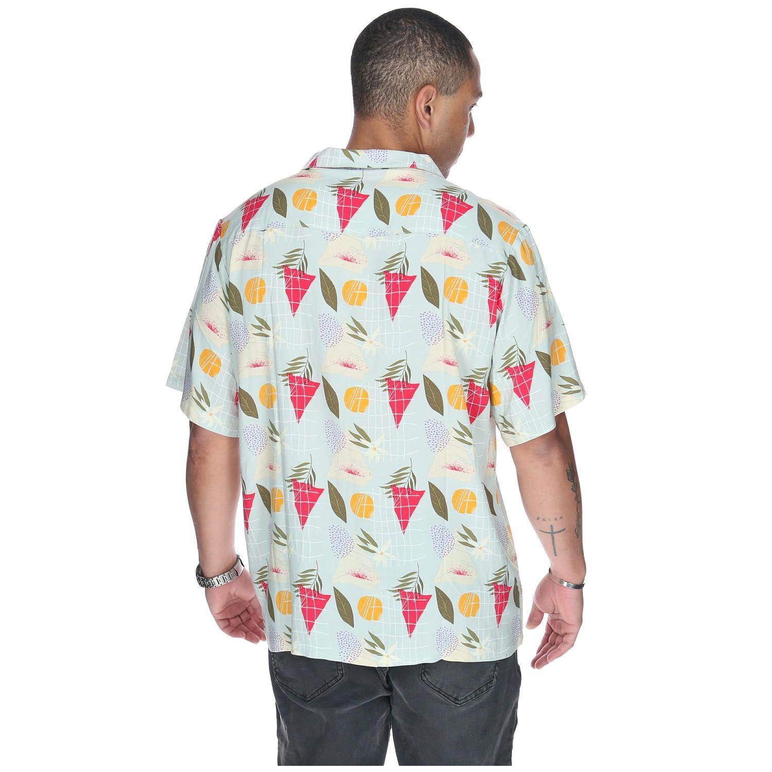 Camisa M/C Hombre Tropical Geometry Azul-2