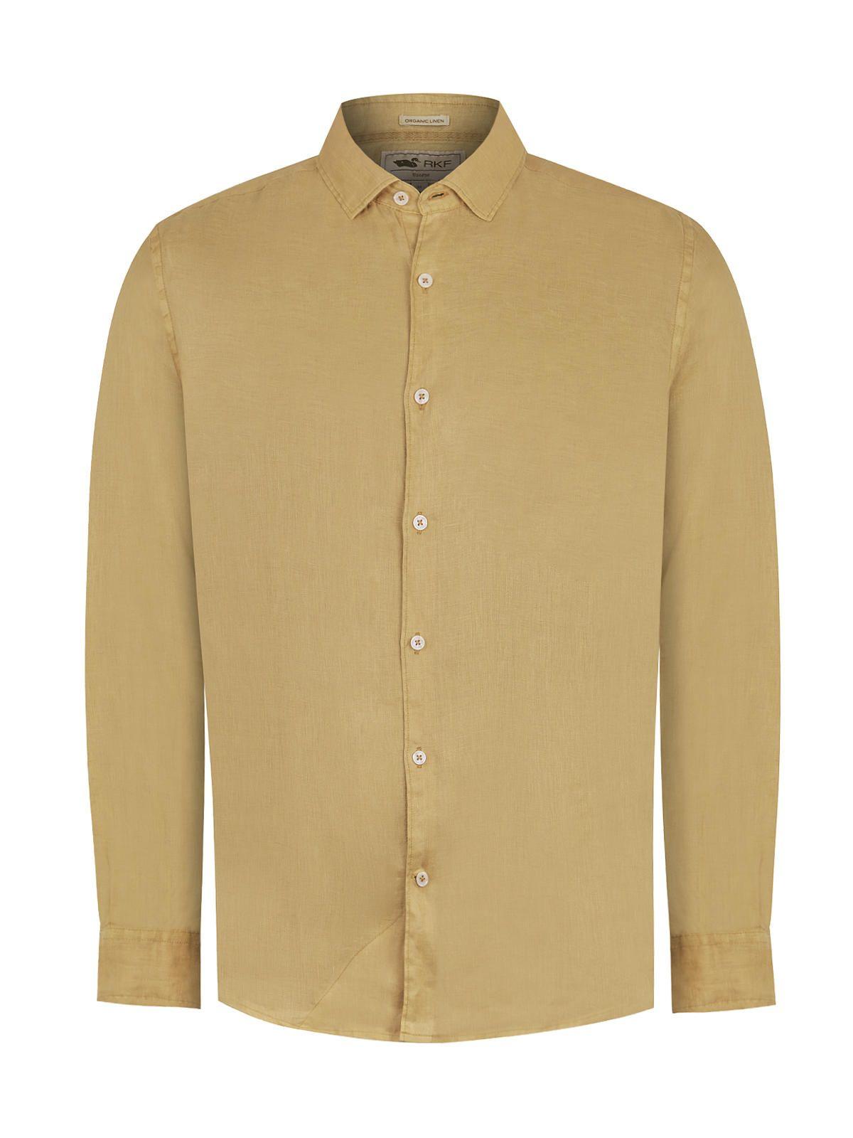 Camisa Lino Orgánico Café Linenpro Hombre -0