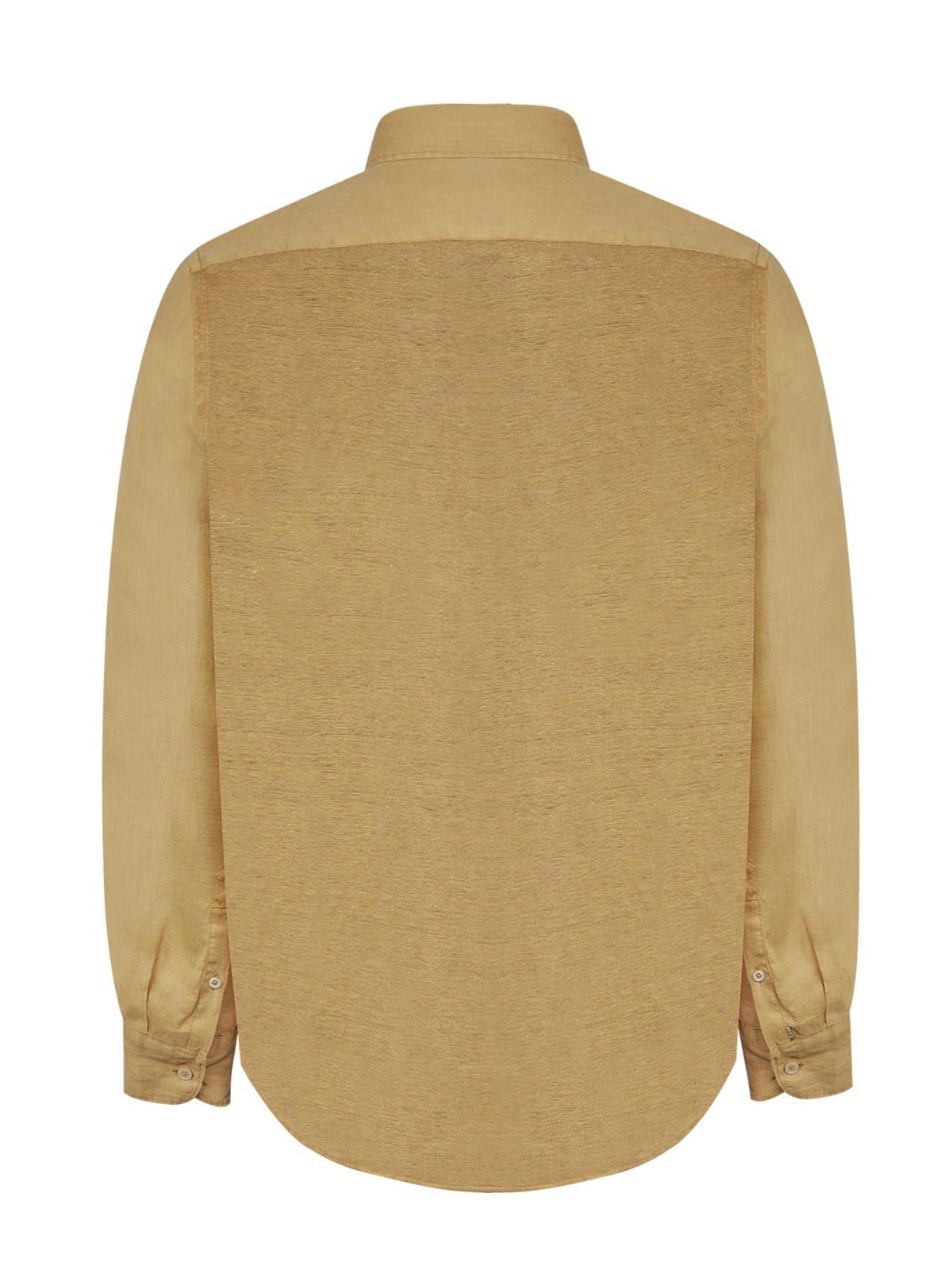 Camisa Lino Orgánico Café Linenpro Hombre -1