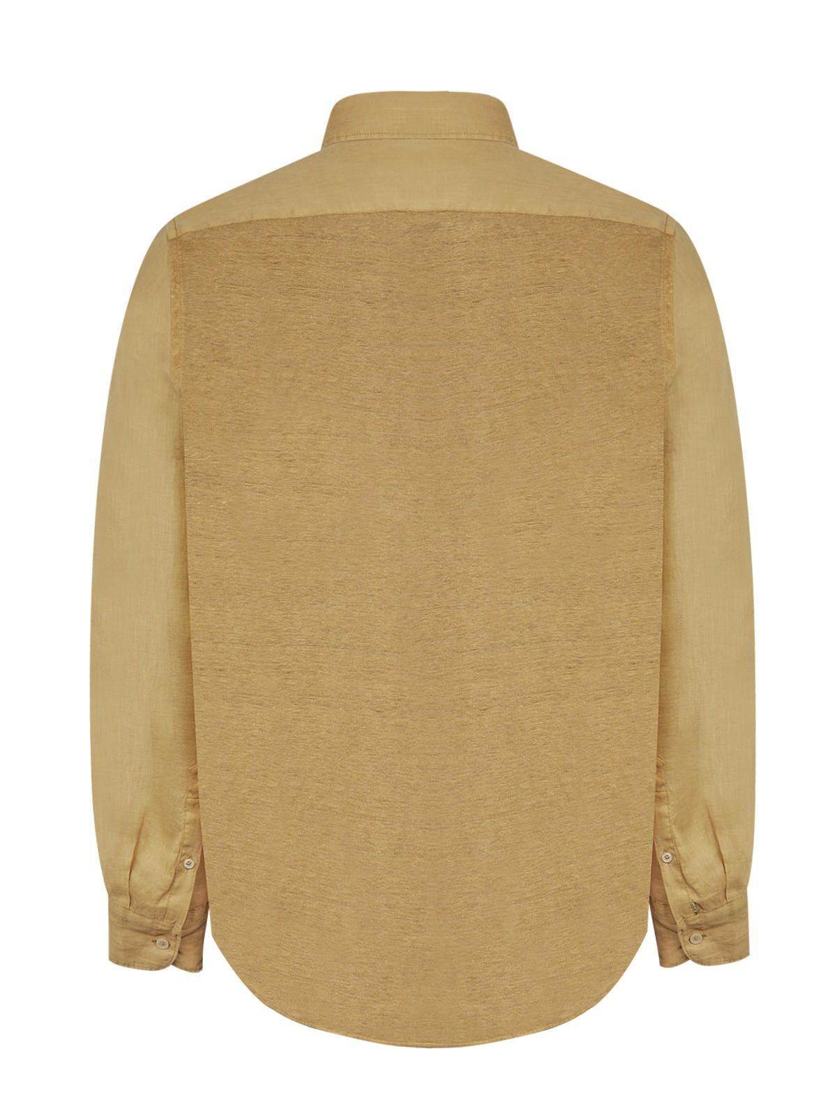 Camisa Lino Orgánico Café Linenpro Hombre -1