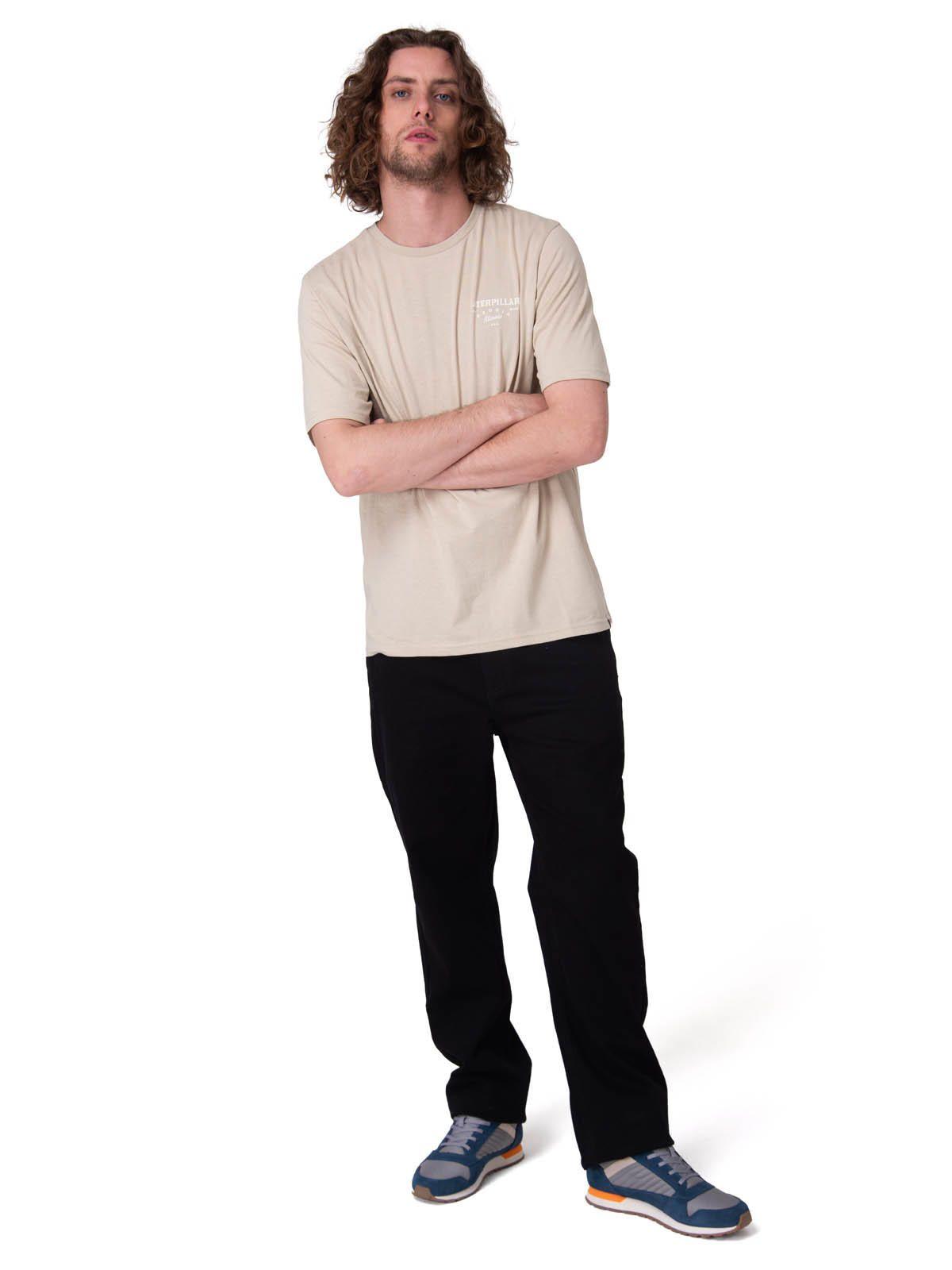 Polera Manga Corta Heritage Peoria Grap Hombre Beige-4