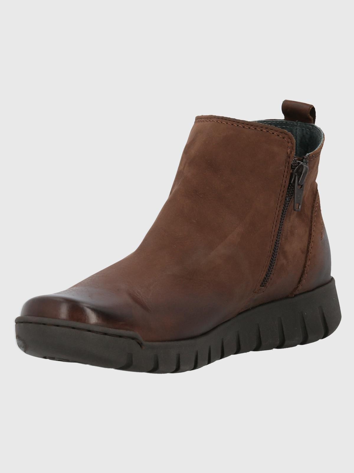 Botín Cuero Mujer Ray Café Oscuro-4