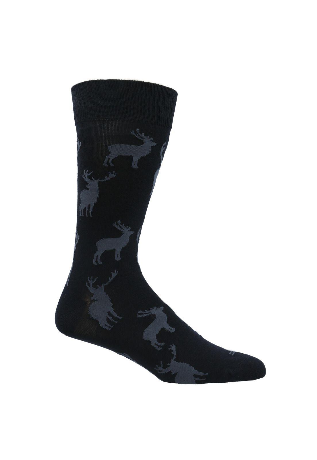 Calcetín Bambú Hombre Deer Azul-0