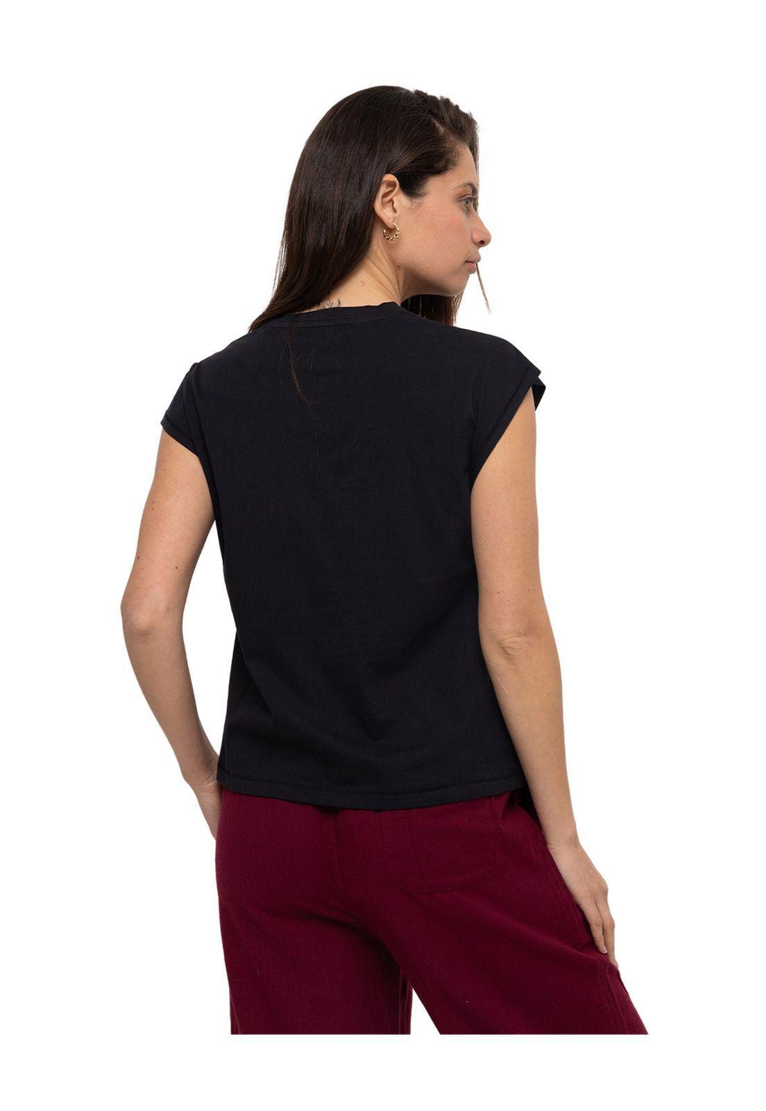 Polera manga corta Caterpillar Logo Tee Negro Mujer-4