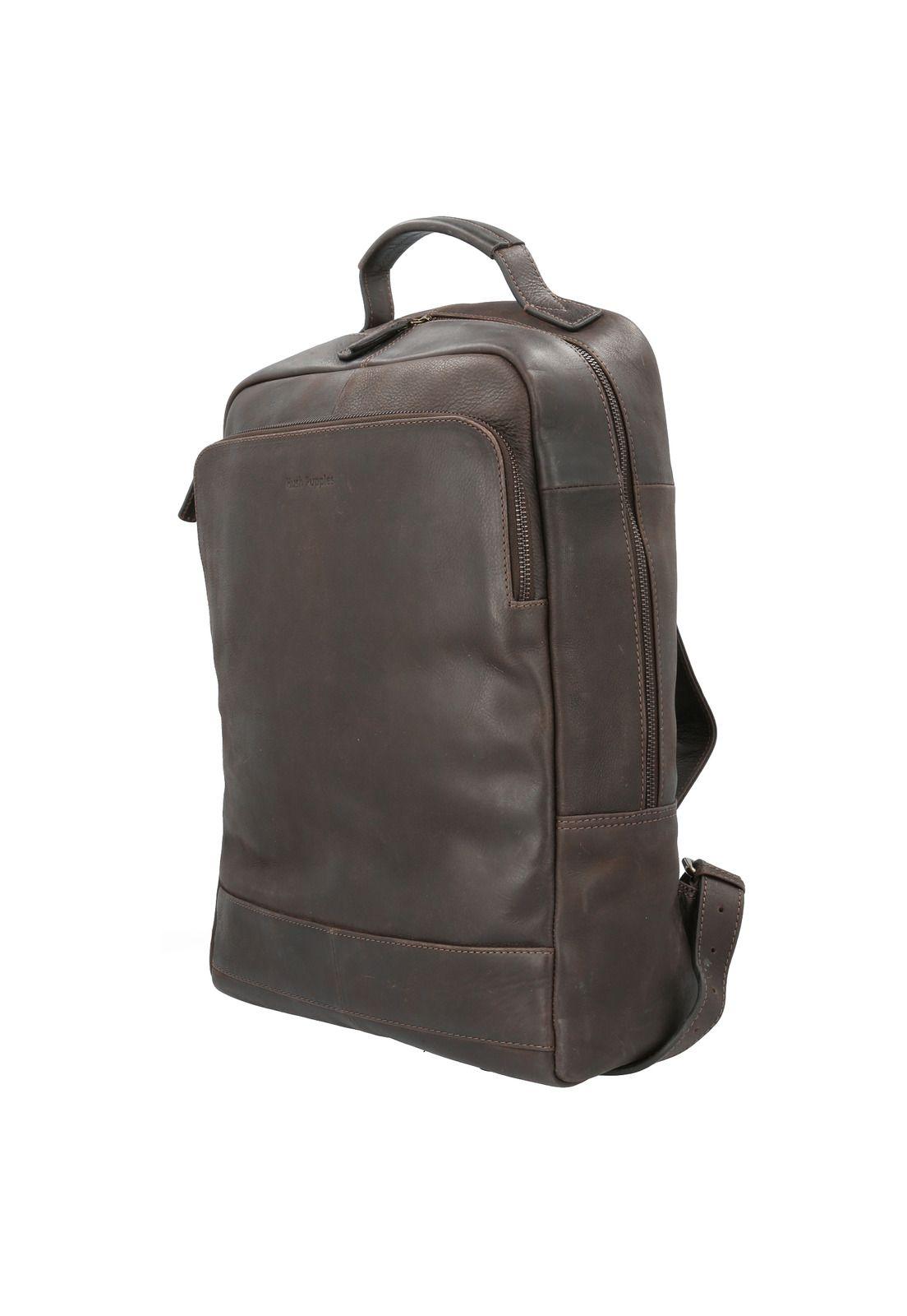 Mochila Cuero Hombre Thu Biggs Back Café-1