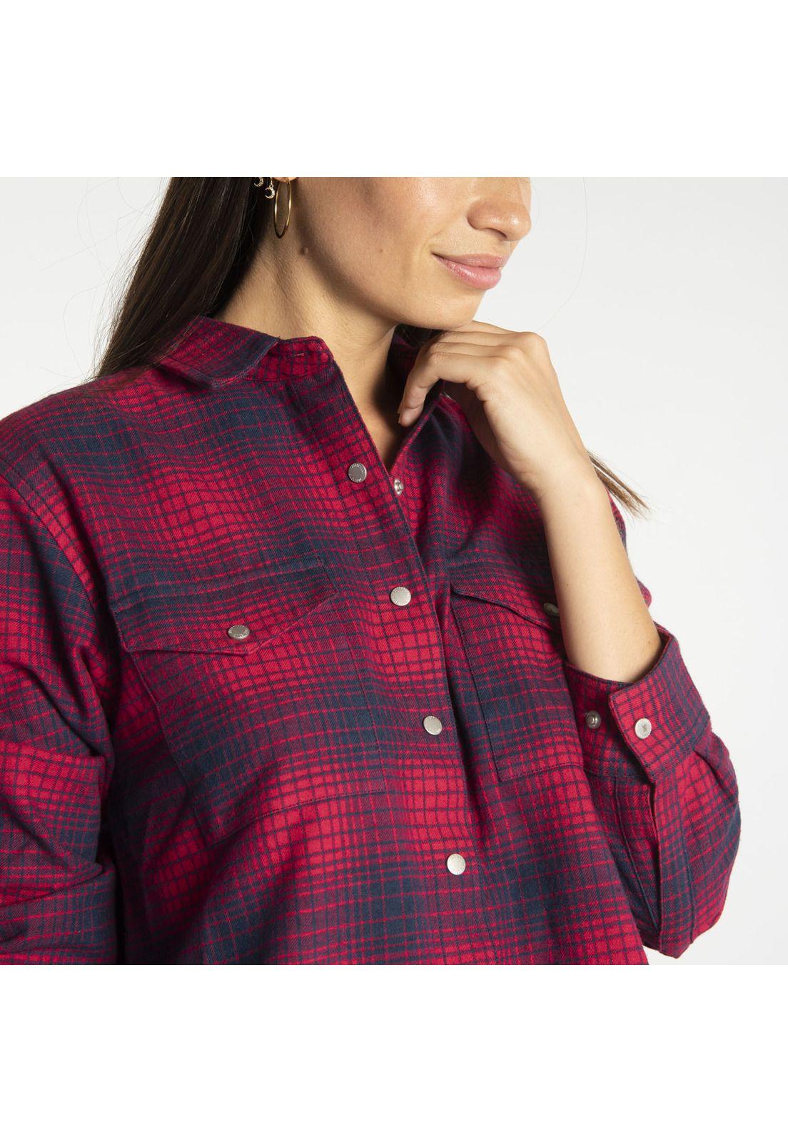 Blusa Manga Larga Mujer W Fdtn Boyfriend Ls Rojo-3