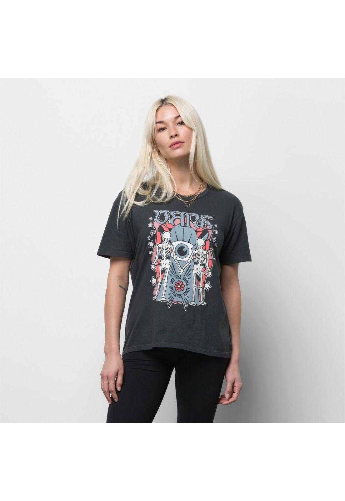 Polera M/C Mujer Gem N Eye Relaxed Crew Black-0