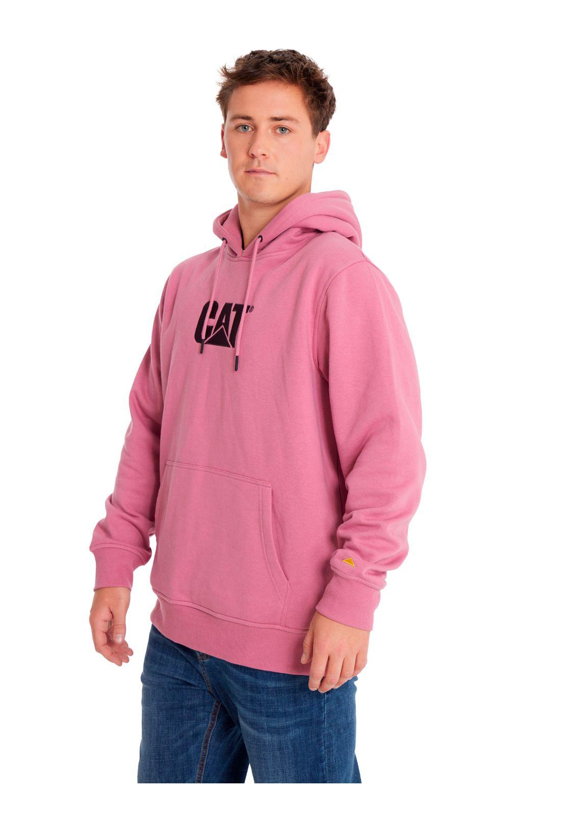 Polerón Unisex Fleece Cat Logo Pullover Rosado-0