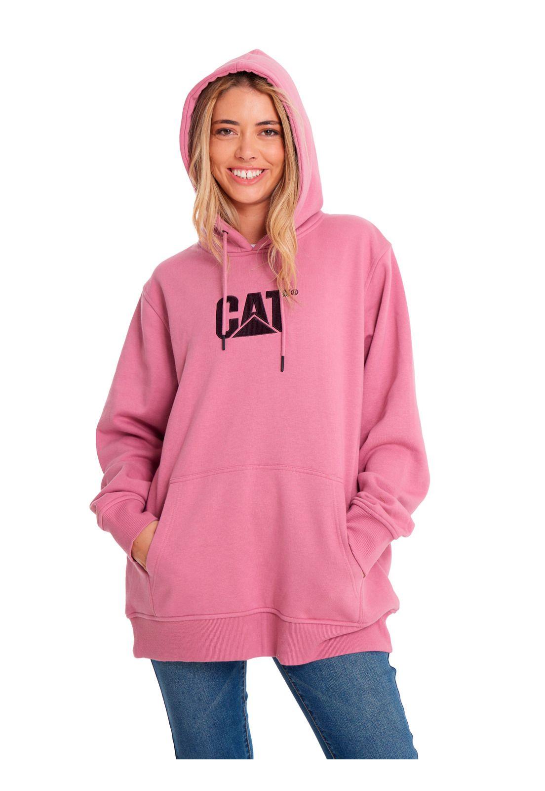 Polerón Unisex Fleece Cat Logo Pullover Rosado-4
