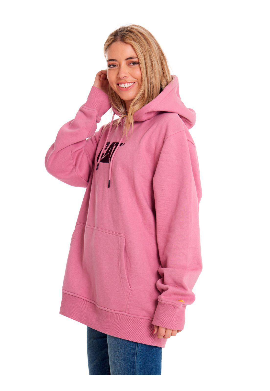 Polerón Unisex Fleece Cat Logo Pullover Rosado-5