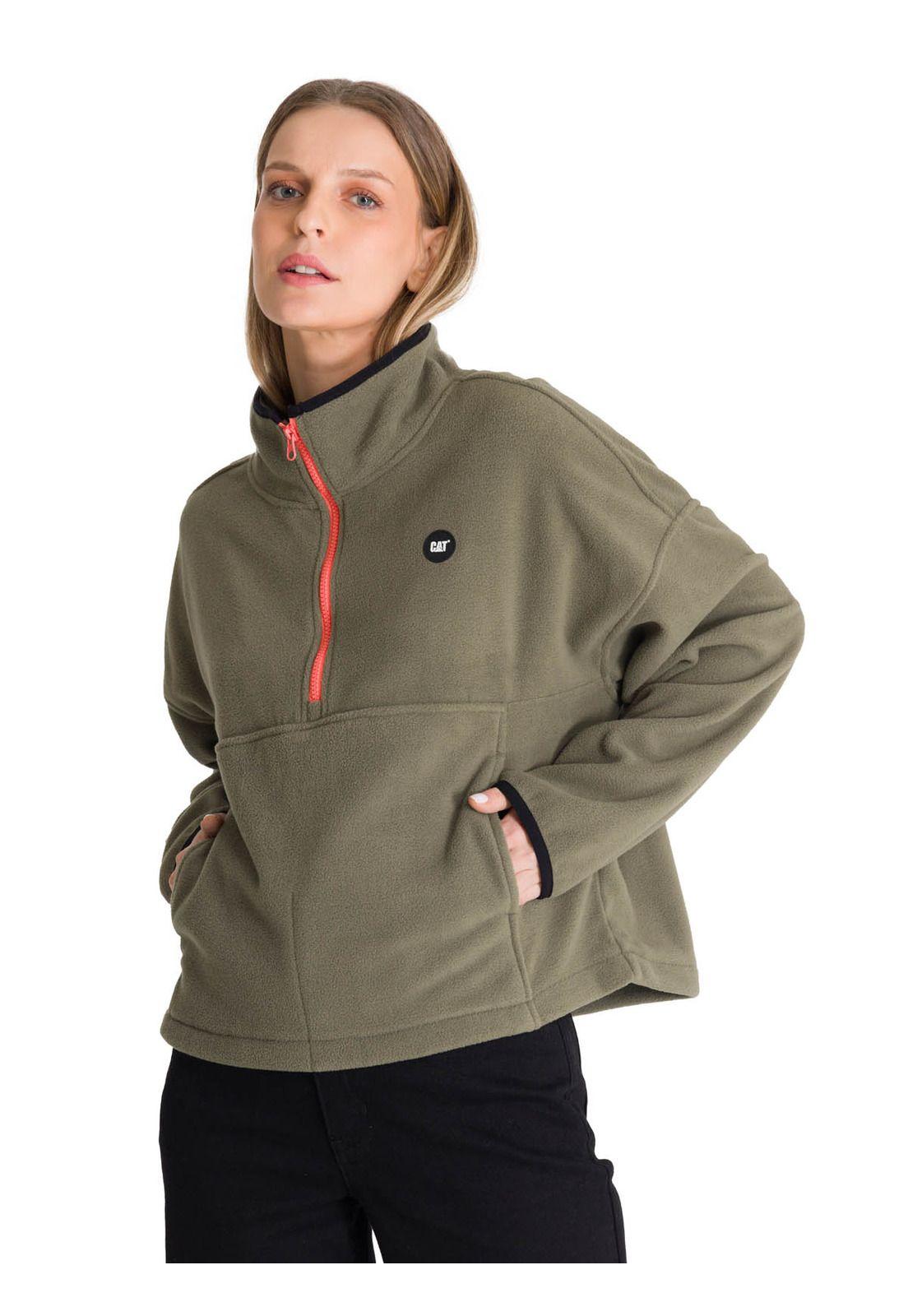 Polar Fleece Mujer Boxy Oversized Verde-1