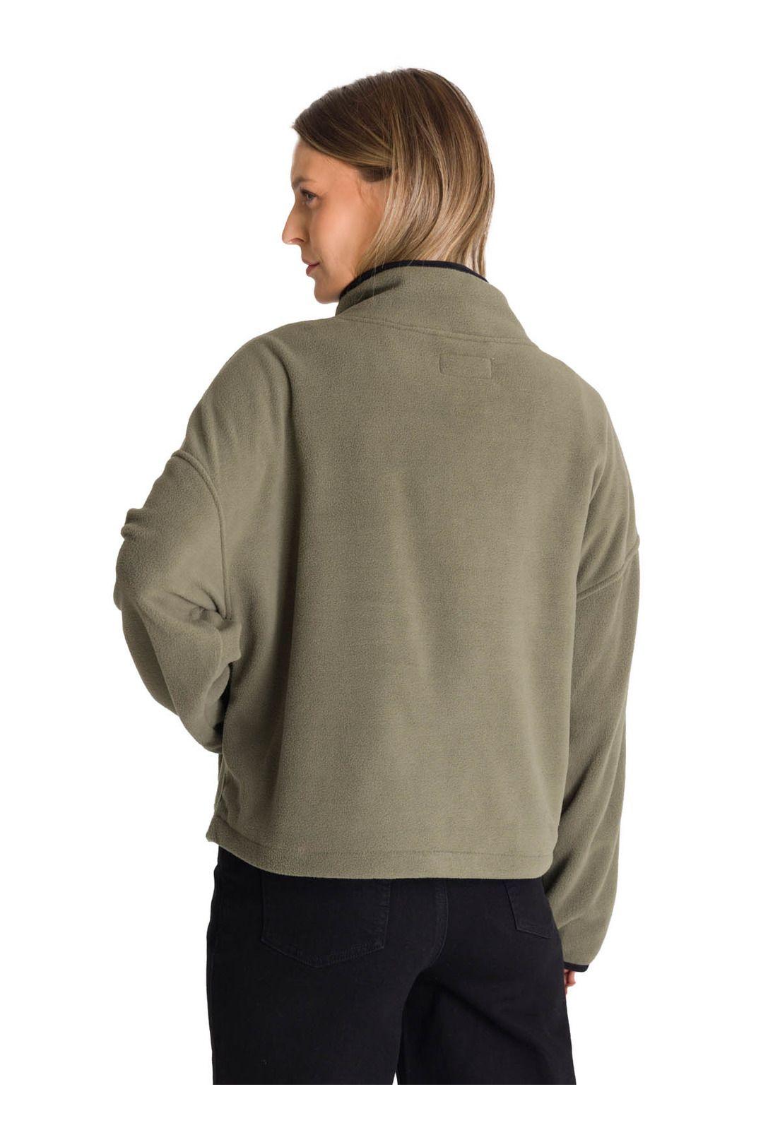 Polar Fleece Mujer Boxy Oversized Verde-3