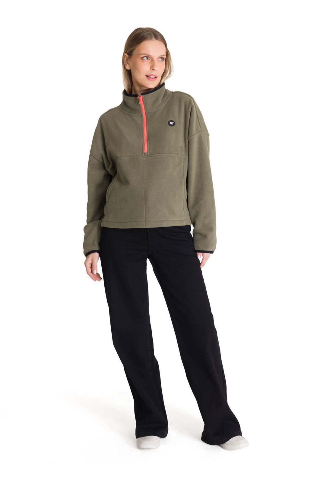 Polar Fleece Mujer Boxy Oversized Verde-5