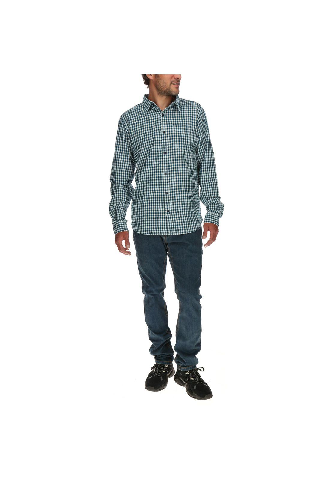 Camisa Hombre Foundation Gingham Azul-0