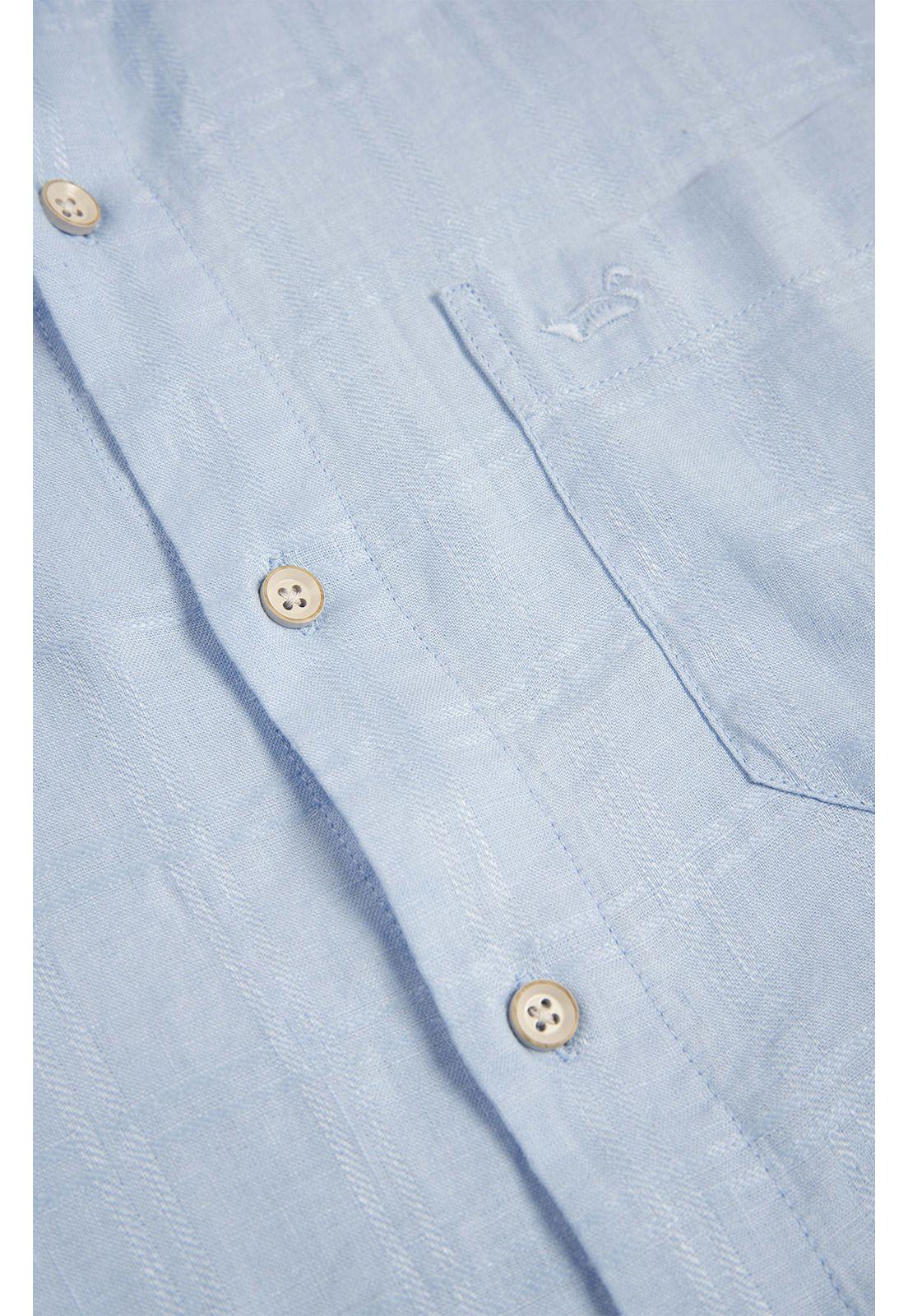 Camisa Lino Orgánico Hombre Linendobby Celeste-1
