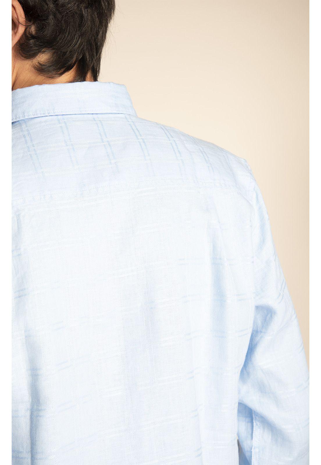 Camisa Lino Orgánico Hombre Linendobby Celeste-4