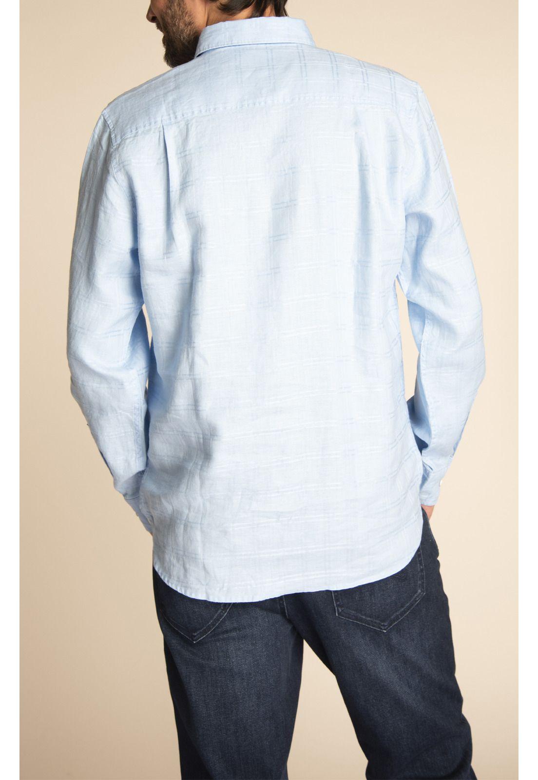 Camisa Lino Orgánico Hombre Linendobby Celeste-6
