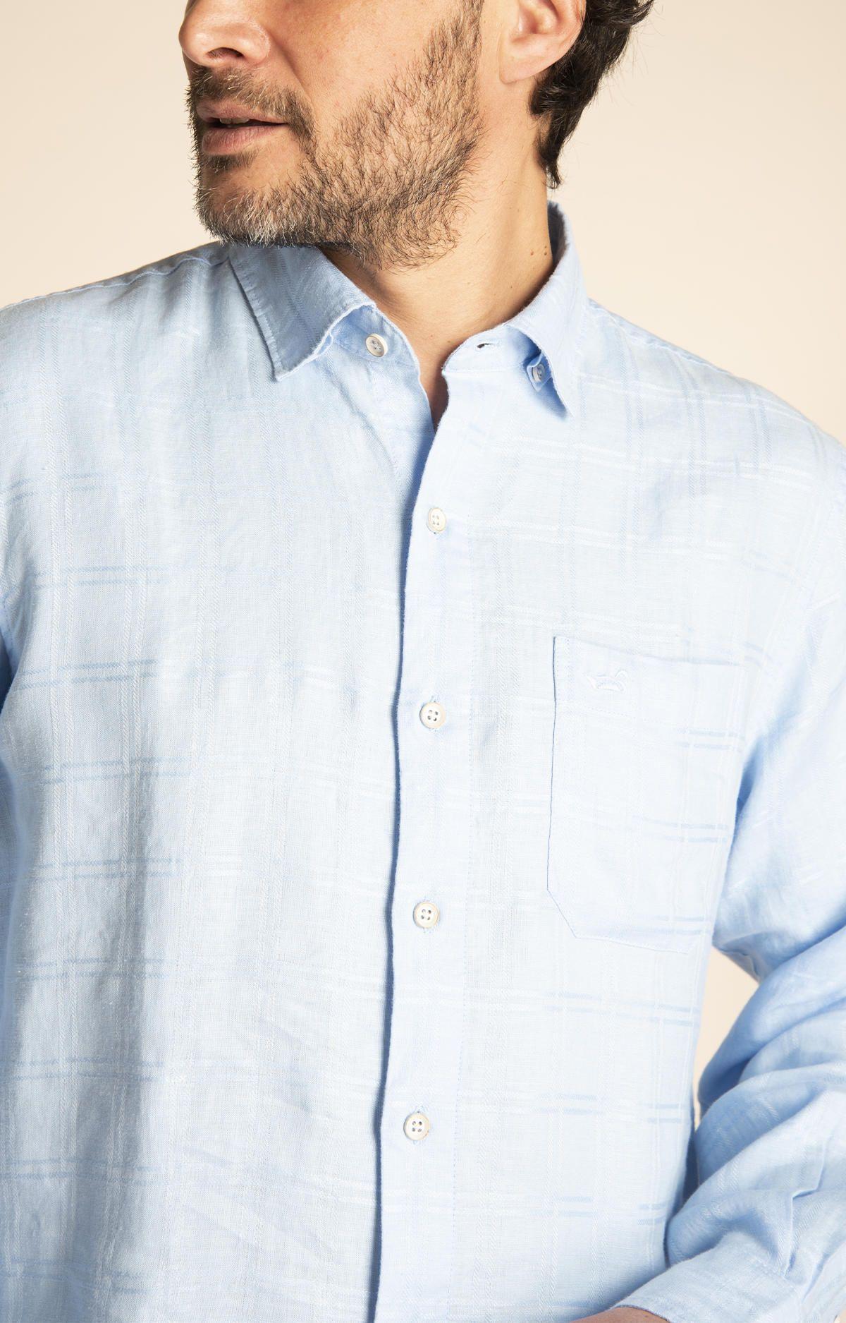 Camisa Lino Orgánico Hombre Linendobby Celeste-3