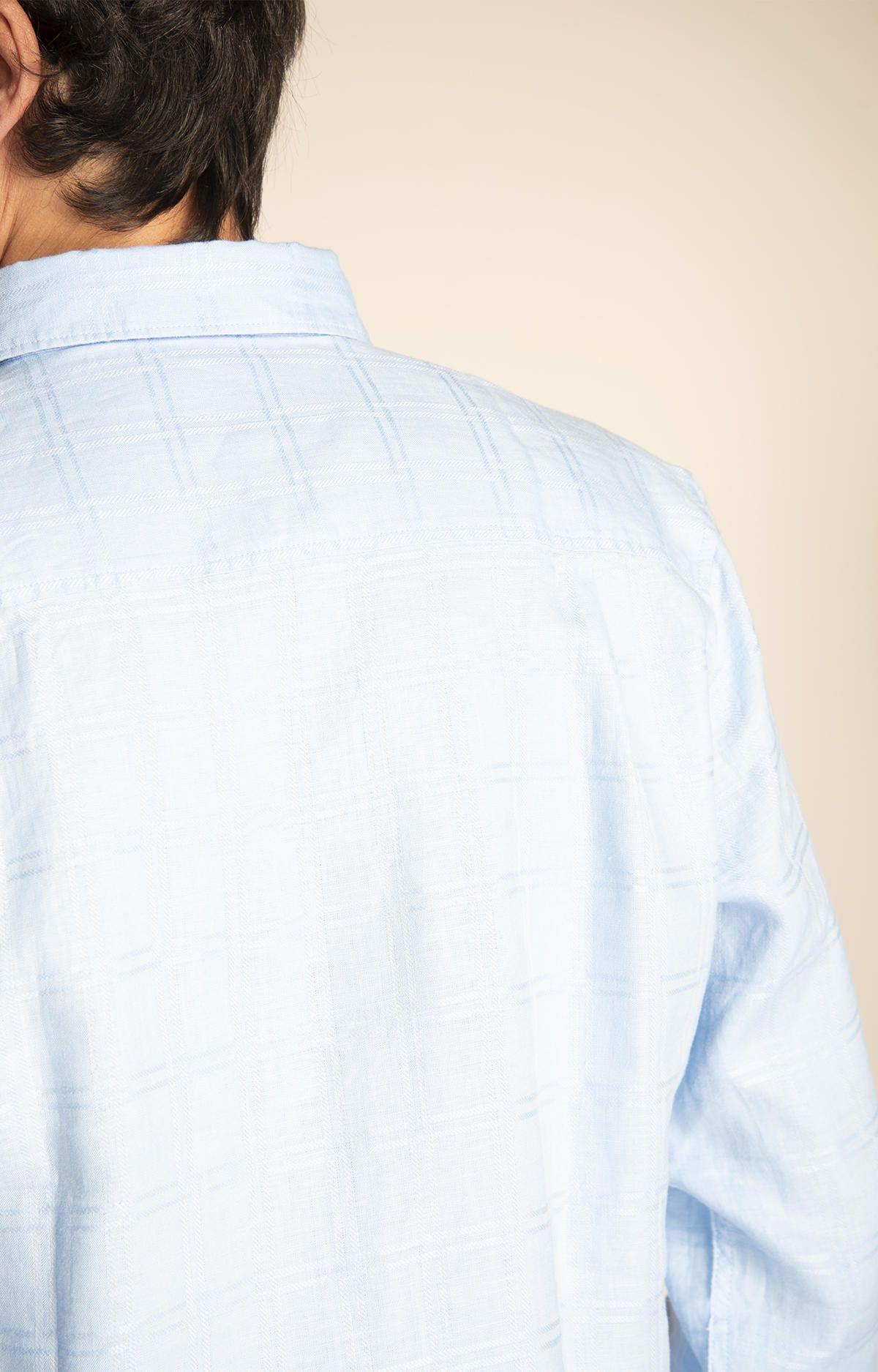 Camisa Lino Orgánico Hombre Linendobby Celeste-4