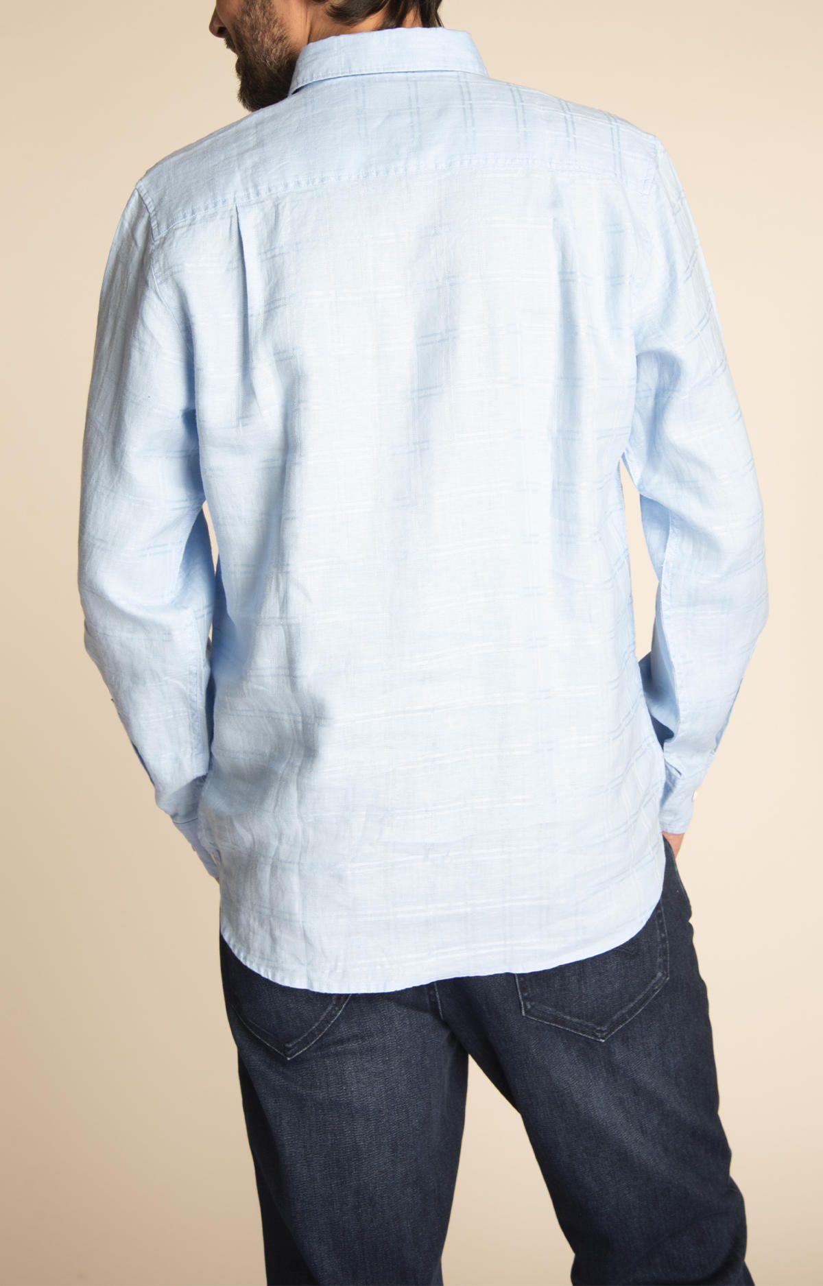 Camisa Lino Orgánico Hombre Linendobby Celeste-7