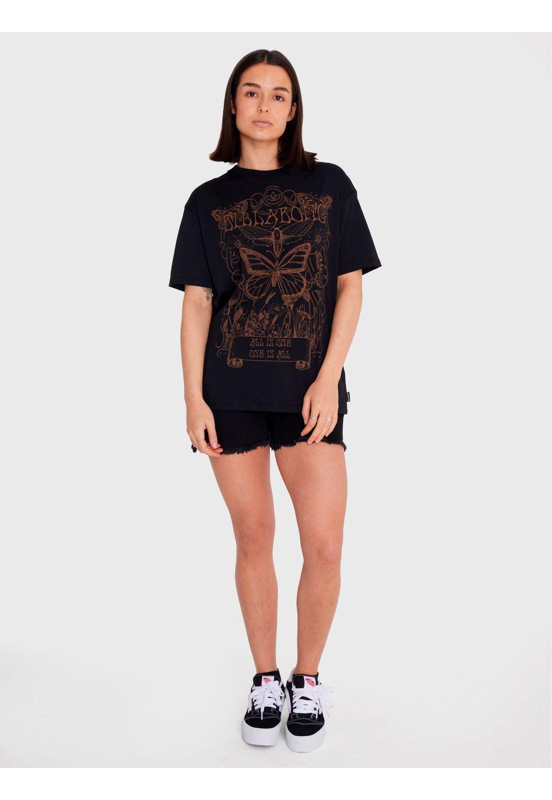 Polera Mujer Boyfriend Butterfly Negra-0