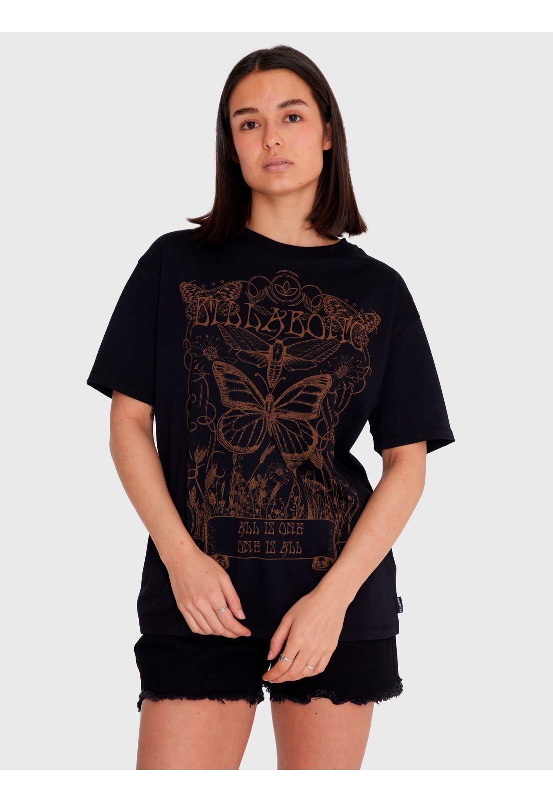 Polera Mujer Boyfriend Butterfly Negra-1