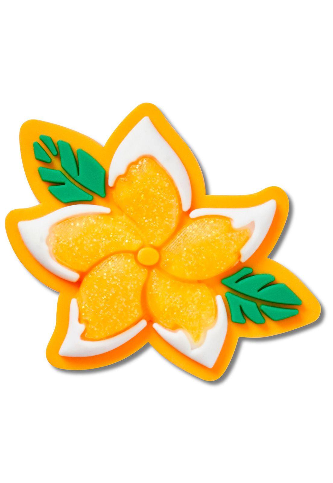 Jibbitz Flor con Hojas Naranja-0