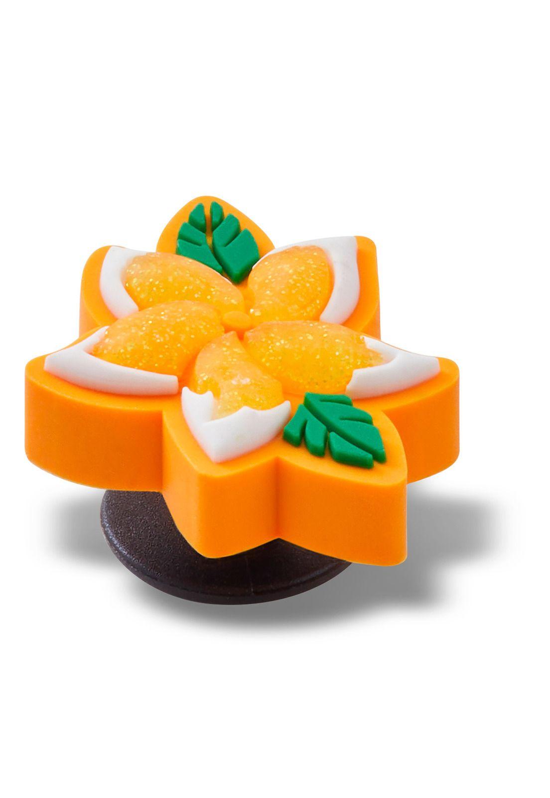 Jibbitz Flor con Hojas Naranja-2