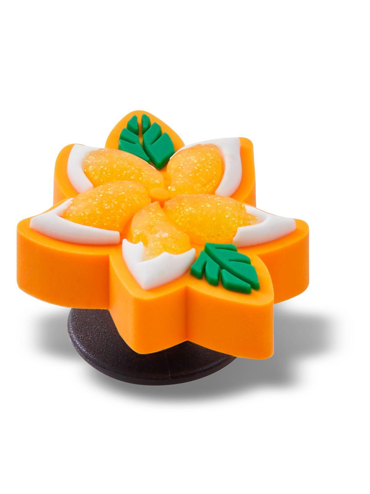 Jibbitz Crocs Flor con Hojas Naranja-2
