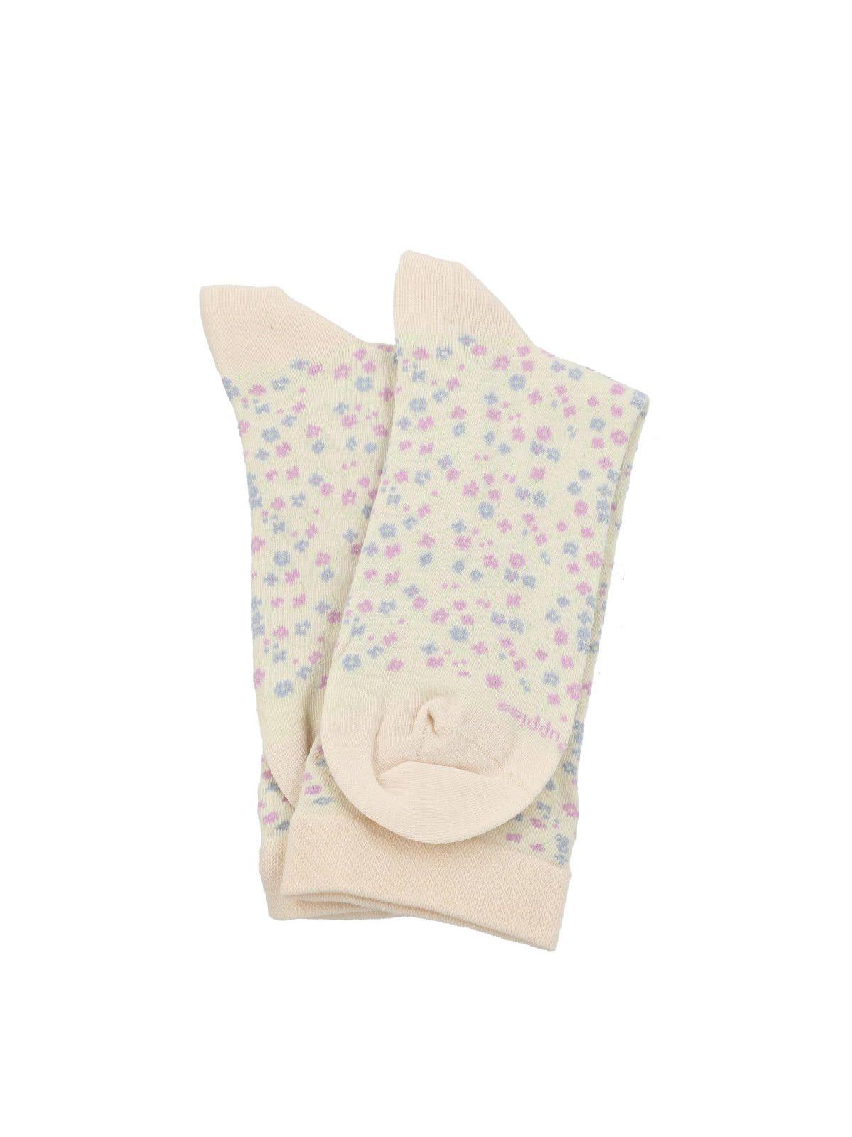 Calcetín Algodón Mujer C Cuff Allover Crema-2