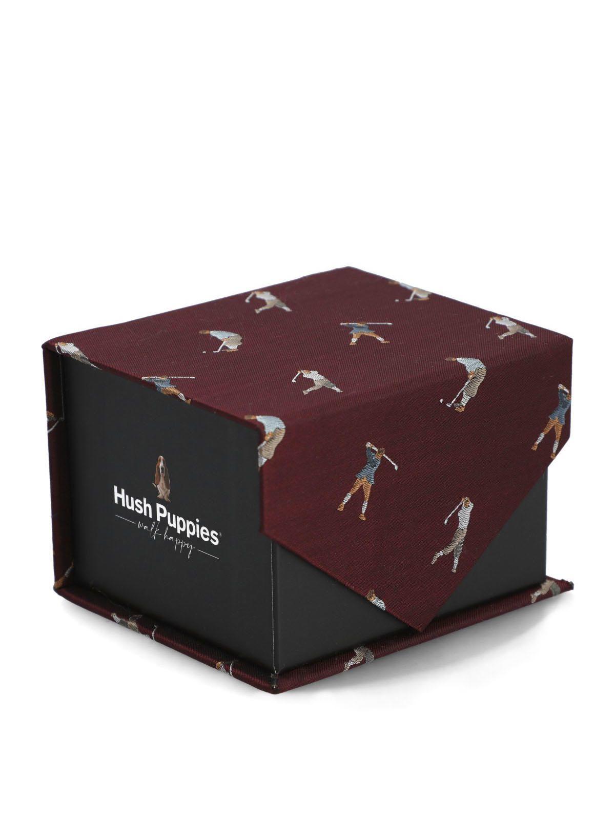 Corbata Seda Hombre Hp Tie Golf Burdeo-2