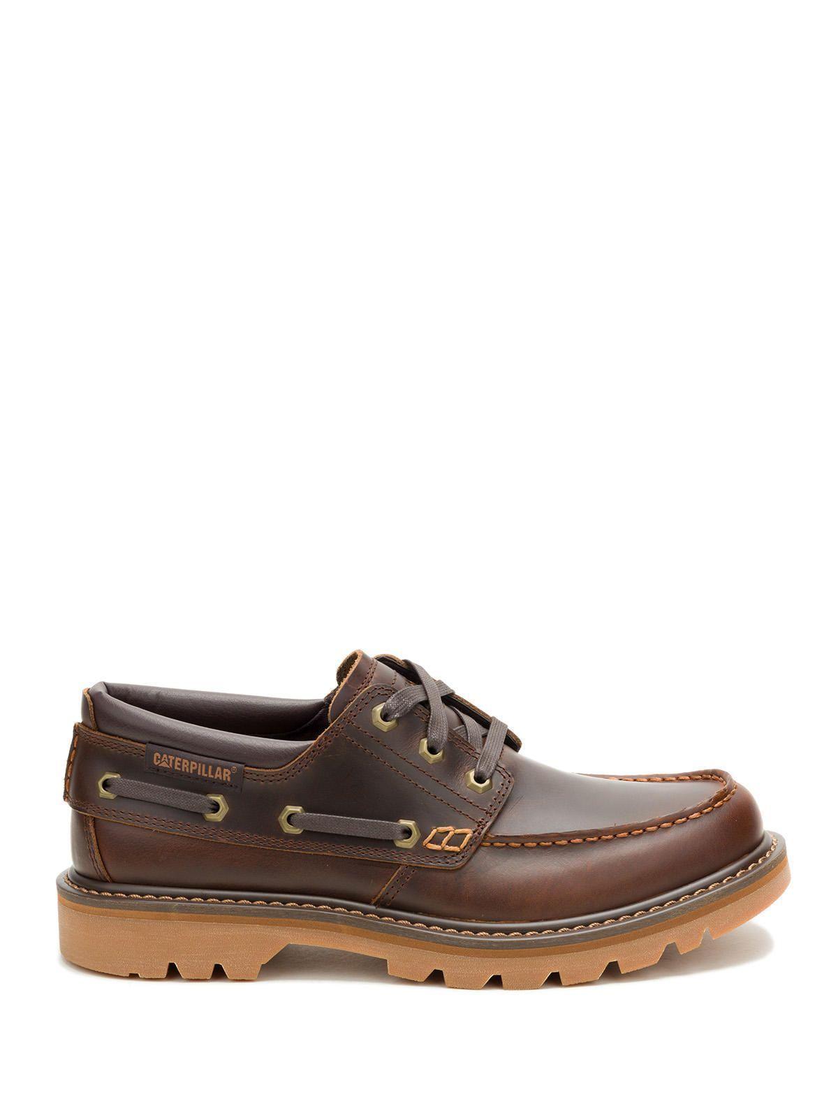 Zapato Cuero Hombre Colorado Boat Lo Café Oscuro-1