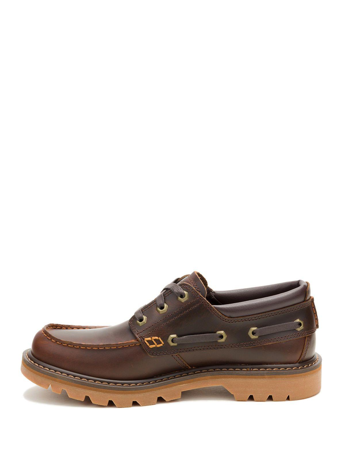 Zapato Cuero Hombre Colorado Boat Lo Café Oscuro-3