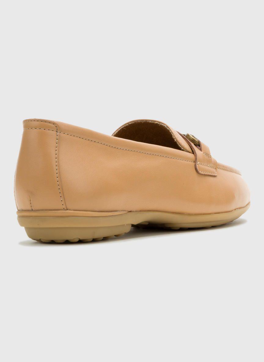 Mocasin Cuero Mujer Alice Bit Loafer Café-3