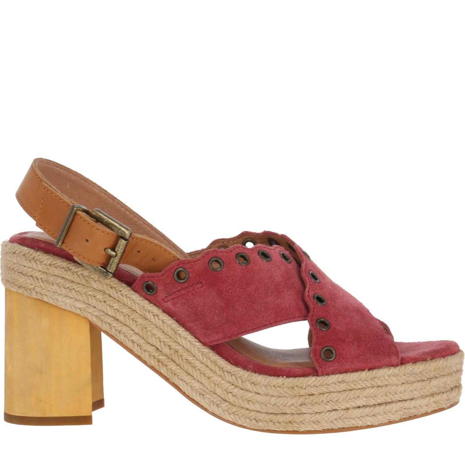 Sandalia Gamuza Destiny Rojo Mujer-2